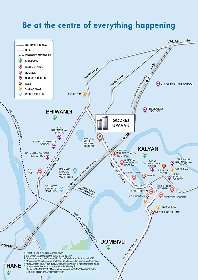 Godrej Upvan Thane Strategic Location Map